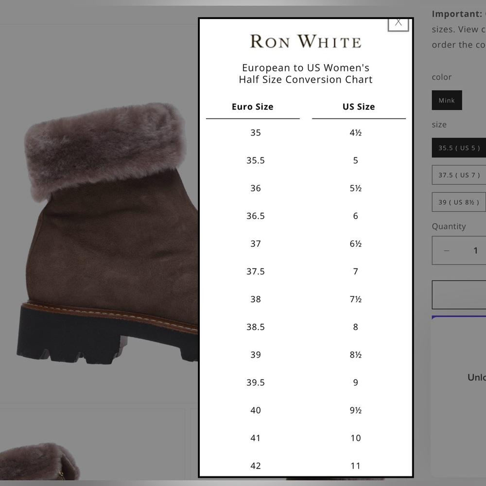 RON WHITE Paige Genuine Shearling Lined Weatherproof Bootie in Brown NEW - Picture 16 of 16
